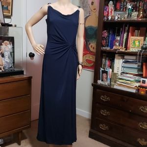Ellen Tracy Blue Maxi Cocktail/ Prom Dress